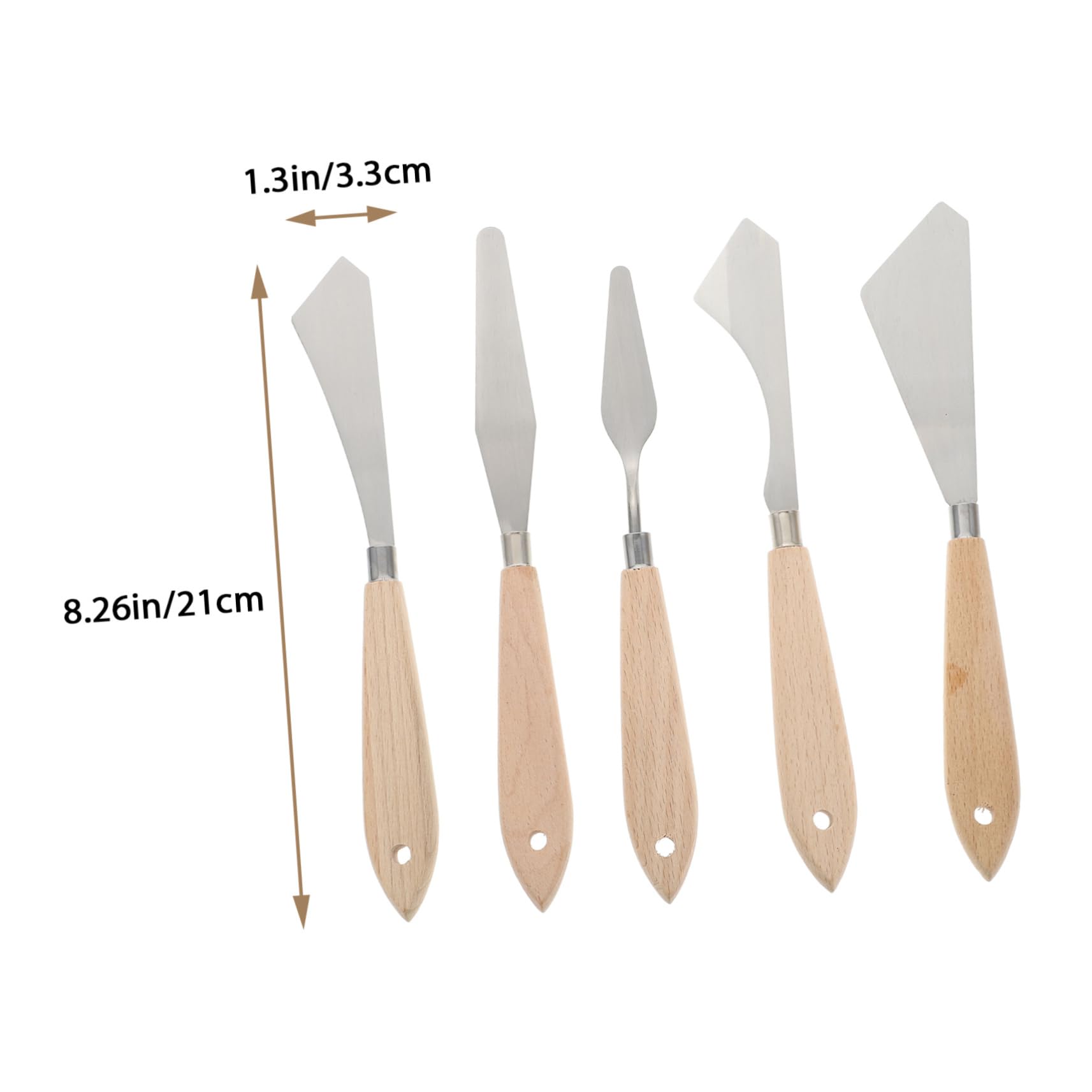 VILLCASE Oil Painting Palette Knife Set 5pcs Scrapers Cutters Stainless Steel Ergonomic Handle Perfect for Artists