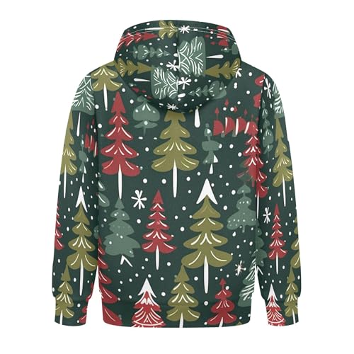 Kids Hoodies Sweaters Christmas Xmas Trees Hooded Sweatshirts with Big Pockets for Boys Girls B04003262