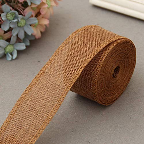 Chowcencen Natural Cinta de Yute de Hesse arpillera rústica Cinta para la Cinta Decorativa Bodas Correa de la empuñadura Craft