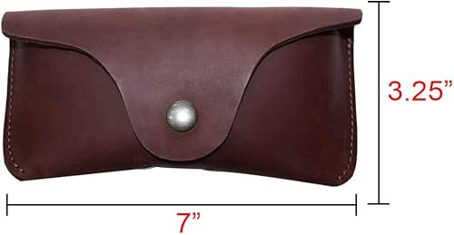 Miniatura 5 de Hide & Drink, Funda de cuero grueso y resistente para anteojos (6 pulgadas) largos, protector de gafas de sol, soporte portátil