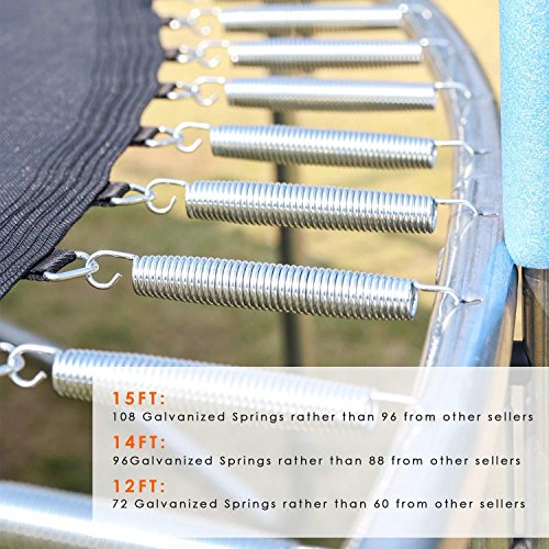 DREAMVAN 15FT TUV Approved Trampoline, Kids Trampoline with Enclosure net and Poles Safety Pad Ladder, Jumping Mat Rain Cover, Great Outdoor Backyard Trampoline