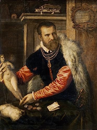 Cuadro de comedor Jacopo Strada de Tiziano lienzo para salón clásico 60x90cm