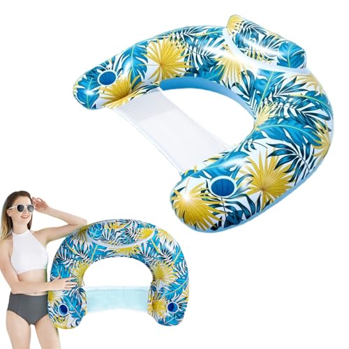 Bouee Piscine Adulte, Matelas Gonflable Piscine Chaise Piscine Gonflable Flottante Forme U avec Porte-Gobelet Hamac d'eau lit Flottant Accessoires de Piscine (A#)