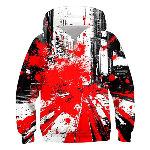 Image of Belovecol Boys Hoodies 3D Printed Hooded Sweatshirts with Pocket for 6-16Y | Pullover Hooded Style Pattern All-over Printed Long Sleeve Non-Fleece Soft Lightweight Tops for Kids