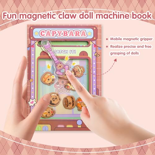 Image of Geluode Capybara A7 Mini Notebook, Claw Machine Design Cute Kawaii Capybara Theme, Fun and Functional Notepad for Journaling, Memos and Gifts for Kids Students (Orange)