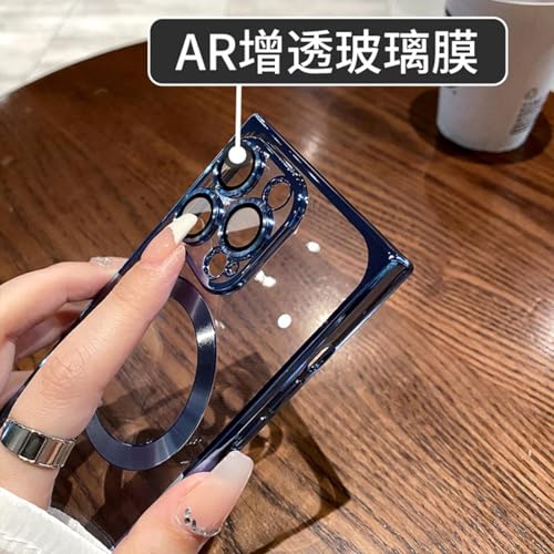 Coque silicone iPhone 15 transparente et magnétique FX Bleu - 3