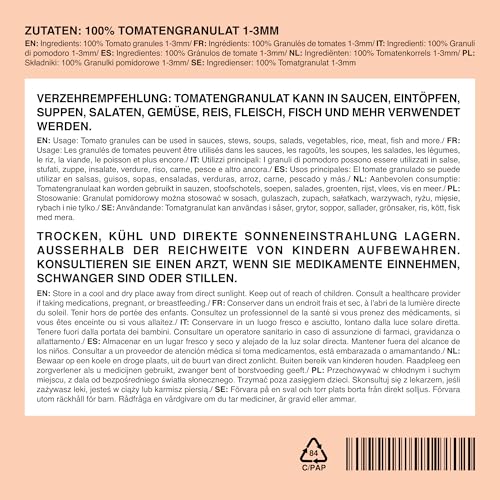 IDDA Herbal Tomatenflocken getrocknet 250g, Tomatenstücke 1-3 mm, zerkleinerte getrocknete Tomaten