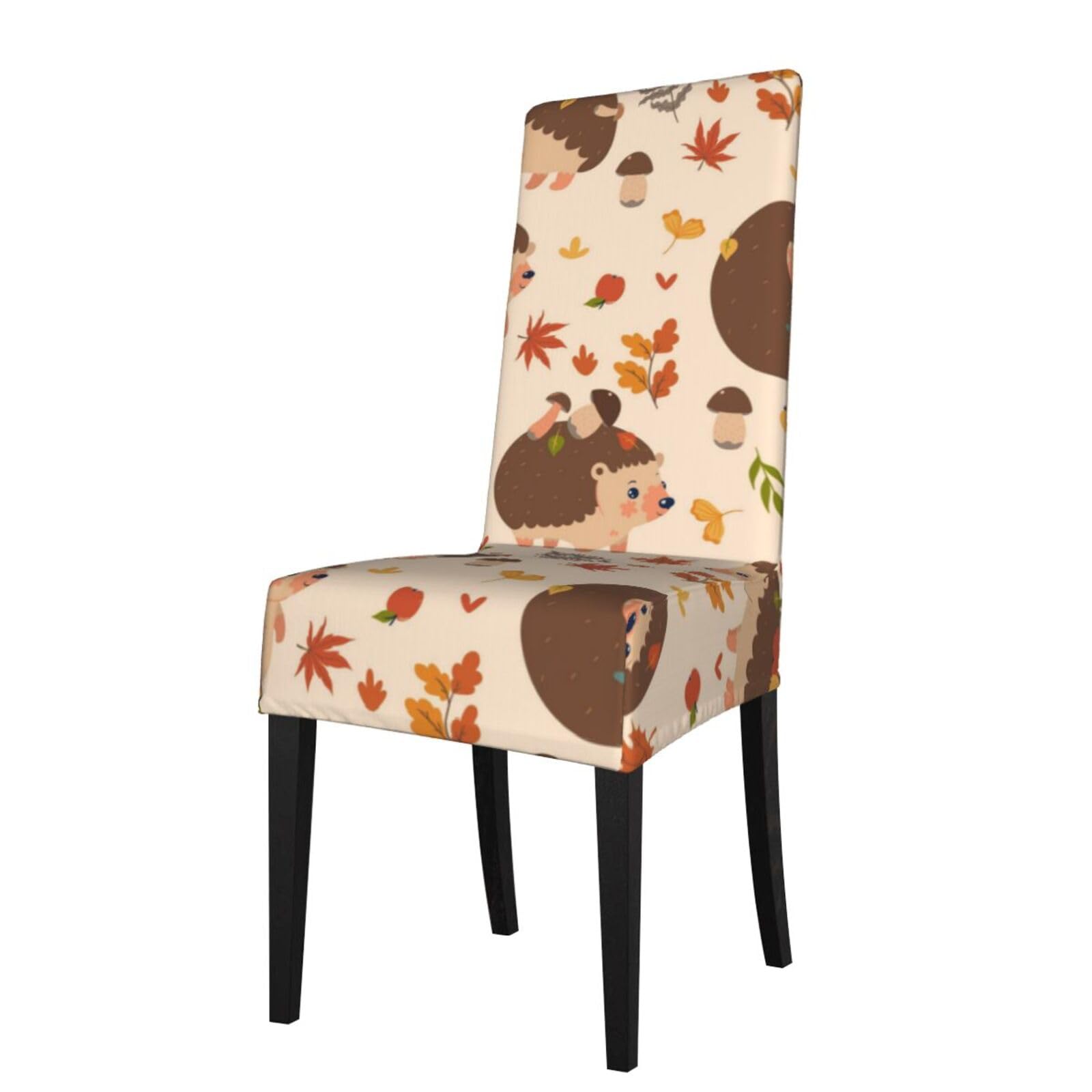 Lkymoh As Picture Cute Hedgehog And Mushroom, Chair Covers Stretch Chair Slipcovers For Dining Room, For Party Pet Protection Universal Fit Soft Polyester