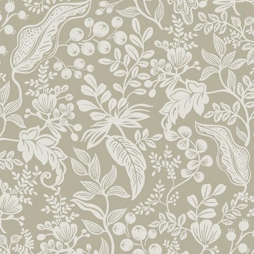 LiKiLiKi Peel and Stick Wallpaper, 44 x 300 cm Vintage Botanical and Fruit Wallpaper Self Adhesive Wallpaper Vinyl Wrap Waterproof Contact Paper for Bedroom, Living Room, Table, Brown and Beige