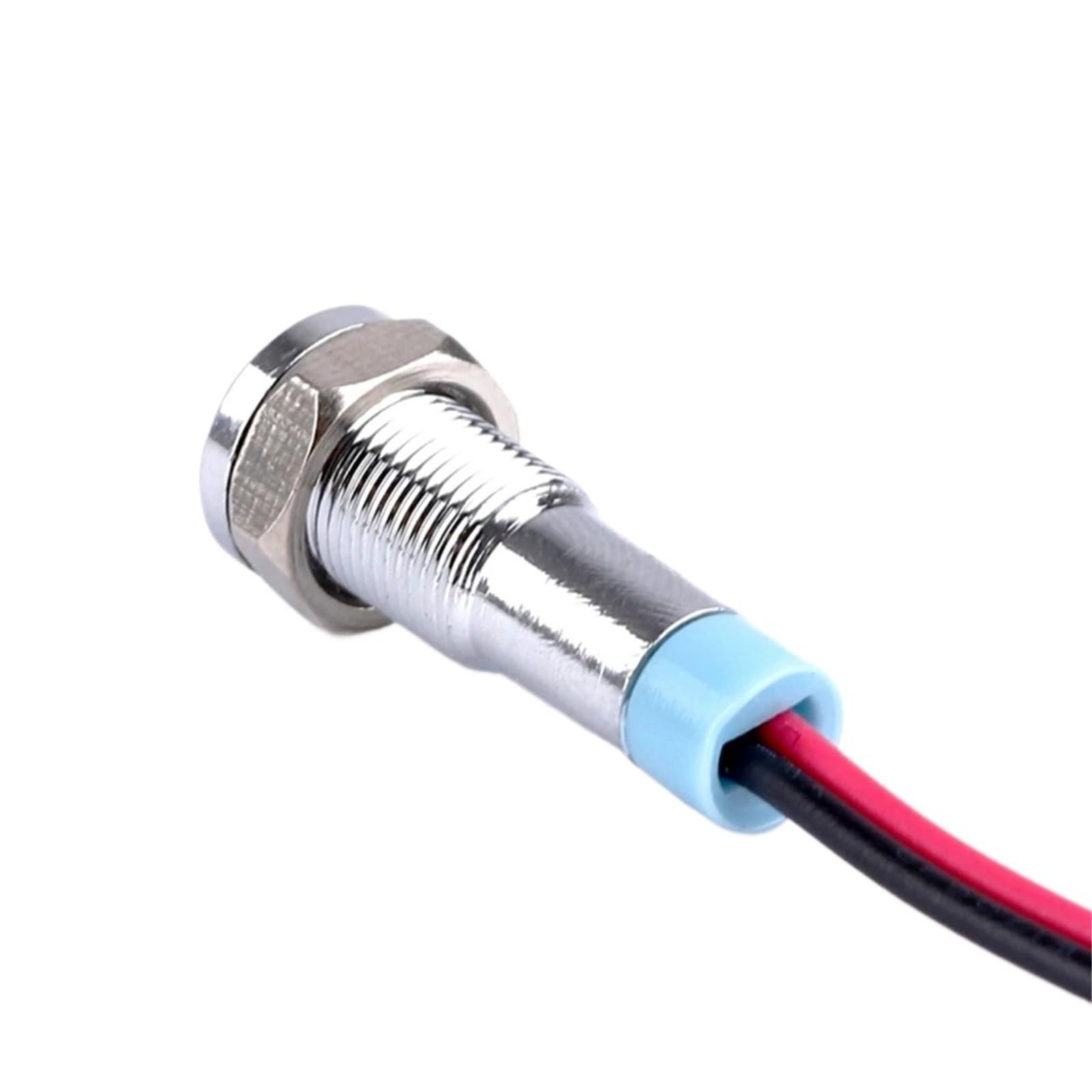 20 luces LED indicadoras de señal de alto brillo de 6 mm, 3-6 V/12-24 V/110 V/220 V, lámpara de metal industrial con cable de 150 mm.(White Light,110V)