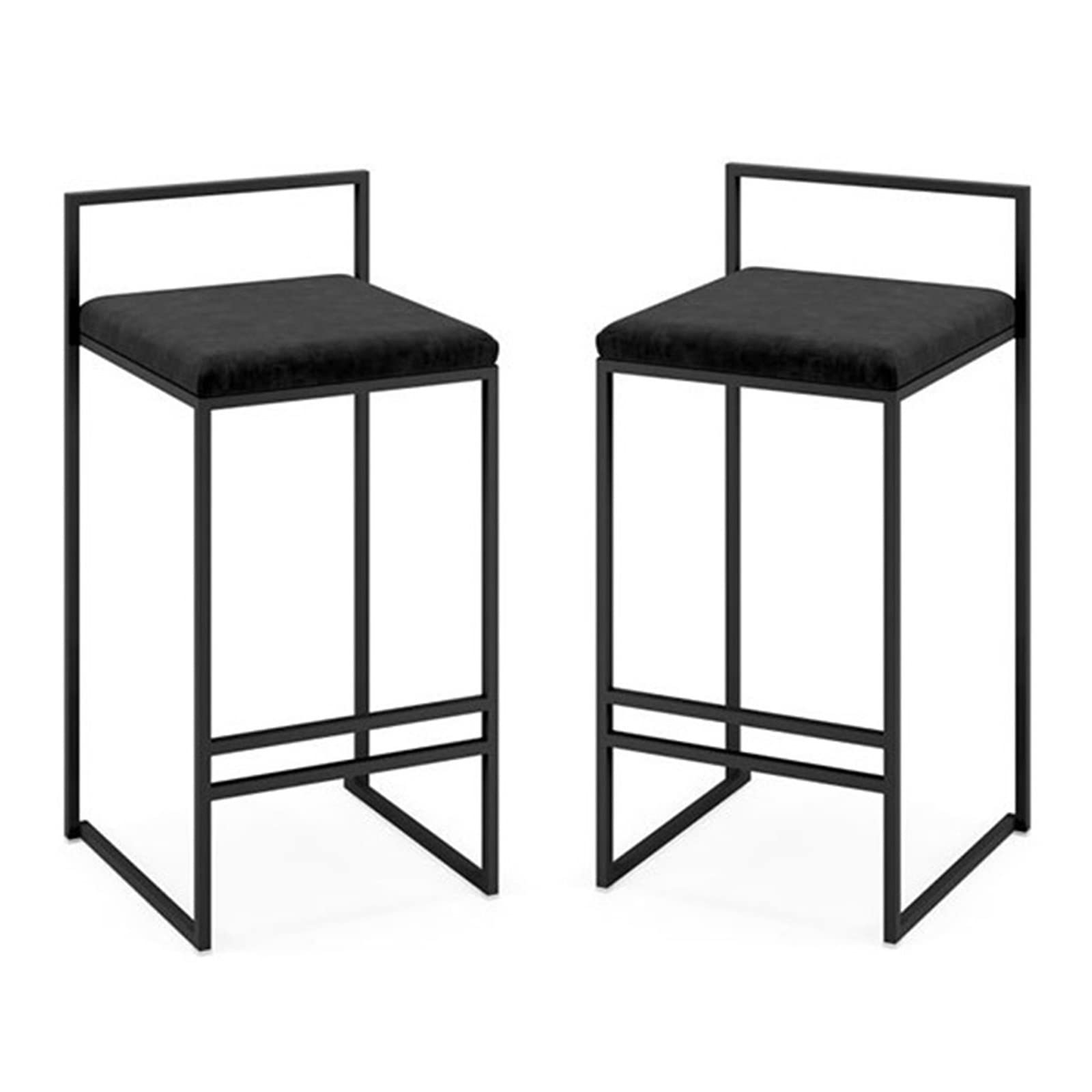 Chaises de bar lot de 2 tabourets hauts cadre en métal stable repose-pieds