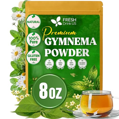 Image of FreshDrinkUS, Premium 8oz Gymnema Leaves Powder, 100% Natural & Pure, Herbal Tea, Daily Infusion Botanical, No Sugar, No Caffeine, No Gluten, Vegan. Rich in Antioxidants.