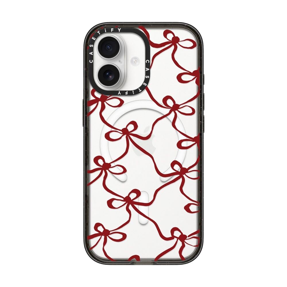 CASETiFY インパクト iPhone 17 ケース [MagSafe対応/薄型 軽量/耐衝撃] - Red Bownet - クリア ブラック