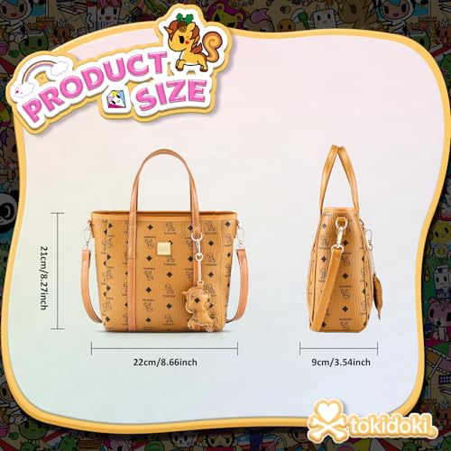 Tokidoki PU Leather Shoulder Bag PU Leather Handbag Tote Bag for Ladies Backpack Purse for Work Travel (gamboge)4