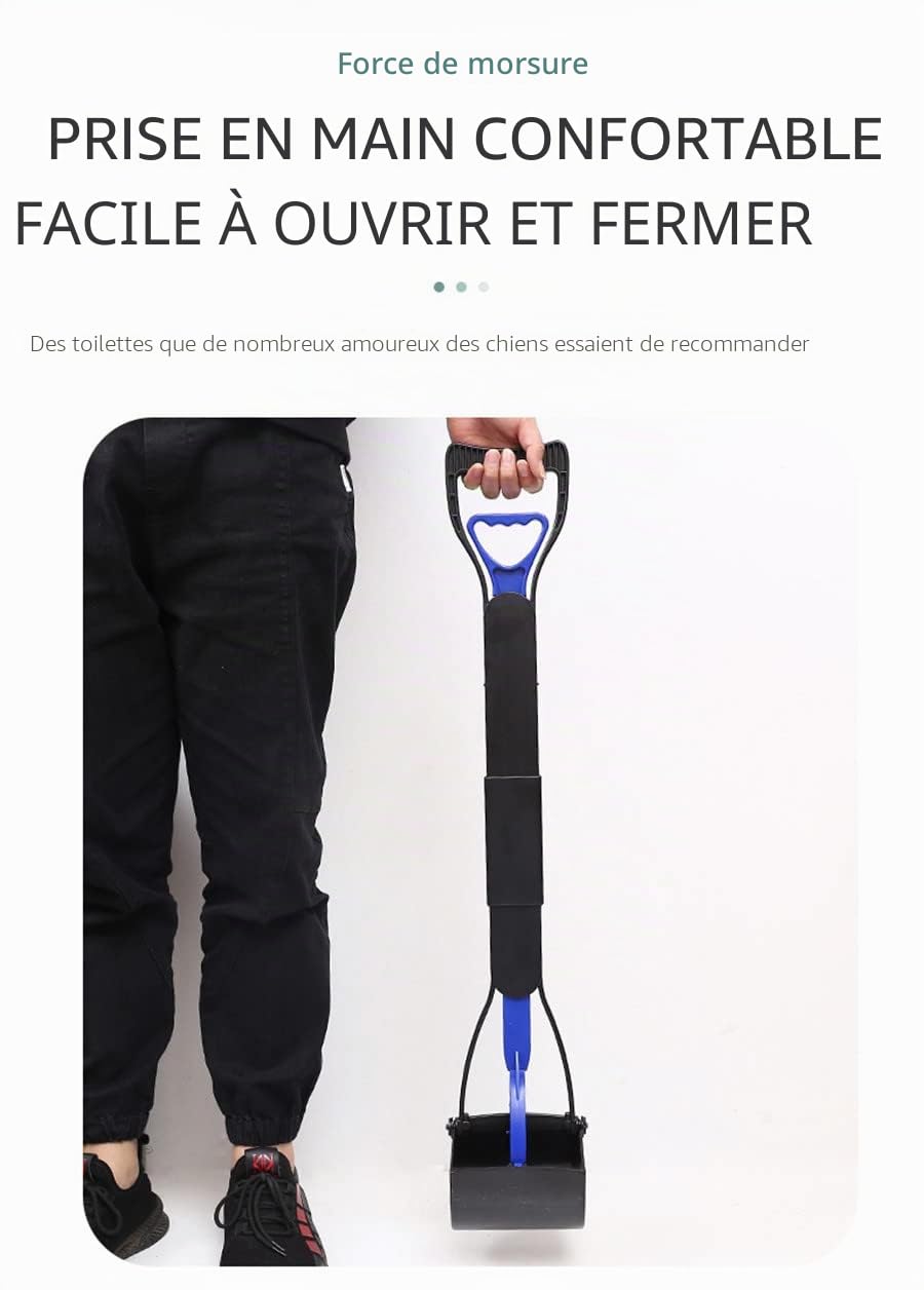 Jingouwu Pelle à déjections Canines avec poignée de 80 cm de Long