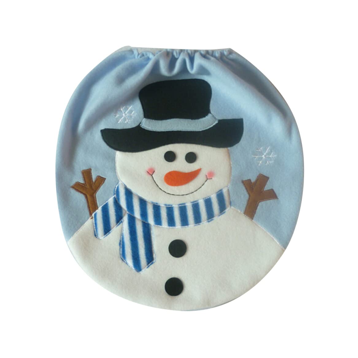 CAKEEYUM 1pc Christmas Snowman Toilet Seat Cover Creative Christmas Snowman Lid Novelty Design Single Toilet Cover Xmas Bathroom Decoration Home Decor(Light Blue) seat bathr
