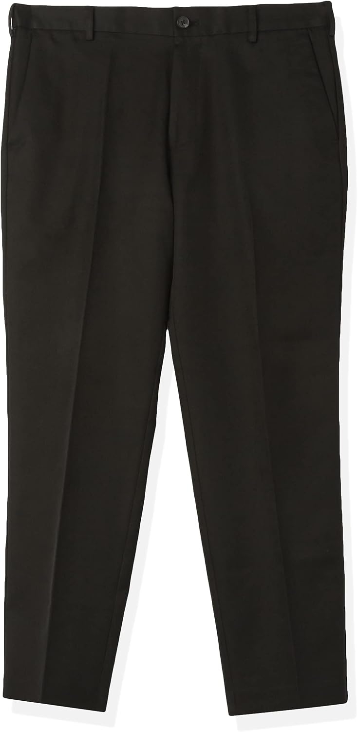 Arrow Men's Flat Front Straight Fit Solid Twill Micro Dress Pant