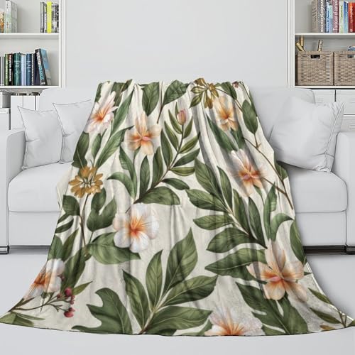 Couverture fleurs tropicales anti frissons plaid doux canapé lit - 5
