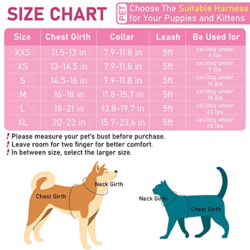 Gamuda Small Pet Harness Collar And Leash Set, Step In No Chock No Pull Soft Mesh Adjustable Dog Vest Harnesses Plaid Reflective For Dogs Puppy And Cats Outdoor Training And Running (Pink, S) #TOP1