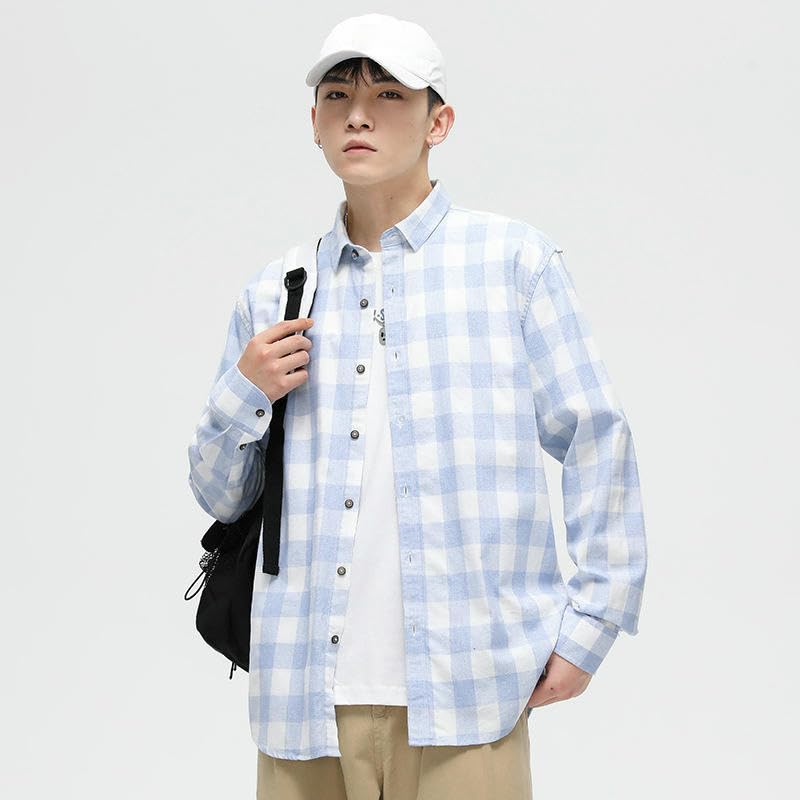 Chemise en coton à carreaux style coréen de qualité supérieure - 2