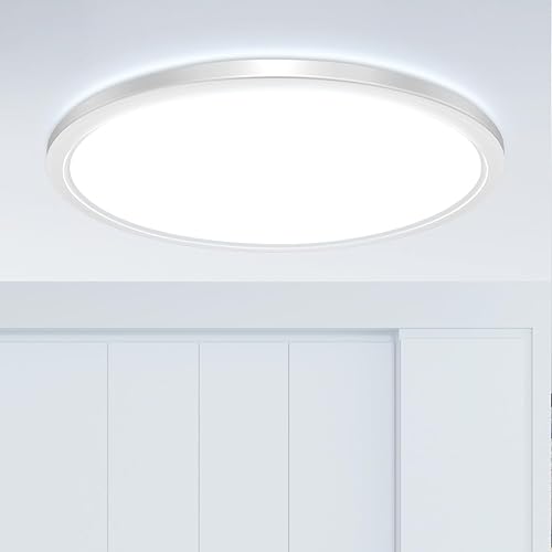 Miniatura 19 de Paquete de 2 lámparas de techo LED de montaje empotrado, color negro, 12 pulgadas, 28 vatios, regulable y 3000K-4500K-6000K, lámpara de techo de 3