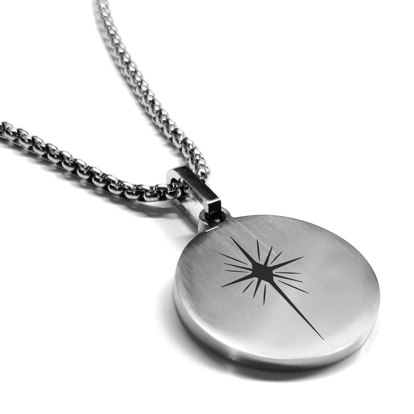Comfort Zone Studios Stainless Steel Religious Symbol Round Medallion Pendant Necklace