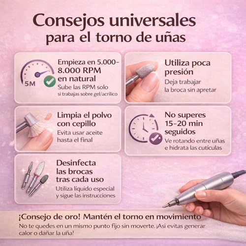 Torno de uñas profesional con pantalla LED para control preciso del limado 3