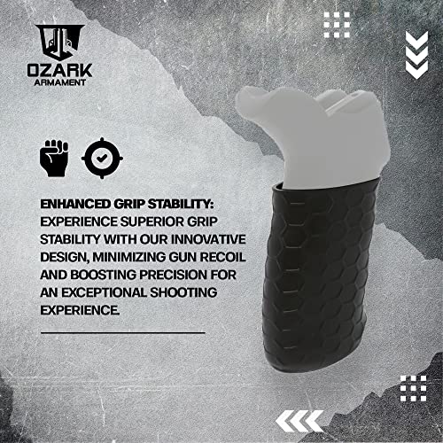 Universal Tactical Rubber Rifle Grip Sleeve - Gun Grip for Full Sized Rifles - Ergonomic Non Slip Hex Grip - Tactical Gun Grips Compatible with Most Rear Rifle & Shotgun Handles