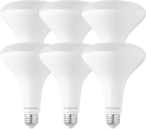 Luminus PLYC5732 BR40-17W (100W) 1400 lúmenes blanco cálido 2700K bombilla LED regulable – 6 unidades,