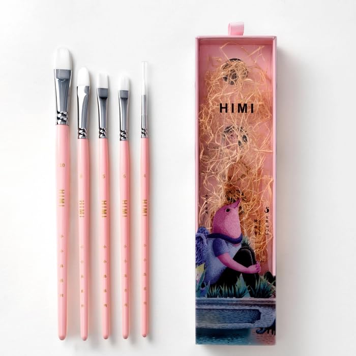 Image of THOOVI - HIMI Little Bird - Brush Set - 5 pcs - Pink