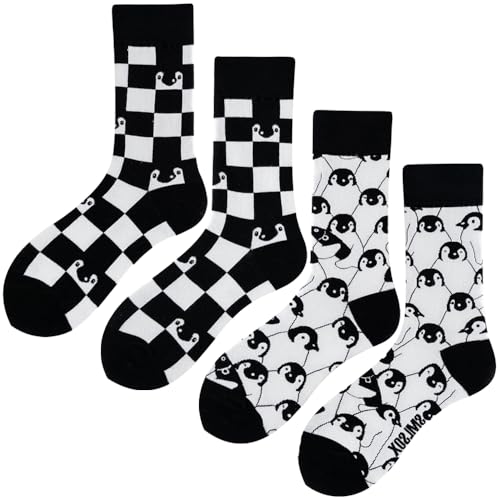 Image of 2 Pairs Cartoon Animal Crew Socks Fun Cotton Mid Calf Socks for Women