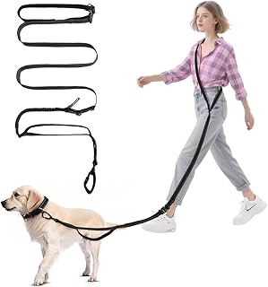 vsshe Freihandleinen Hundeleine, 2.5m Joggingleine Hunde, Verstellbarer Hüftgurt & Dehnbare Bungee-Leine, Lange Hundeleine mit Sicherheitsschnalle & Reflektierenden Nähten für Klein Mittel Groß Hunde product image