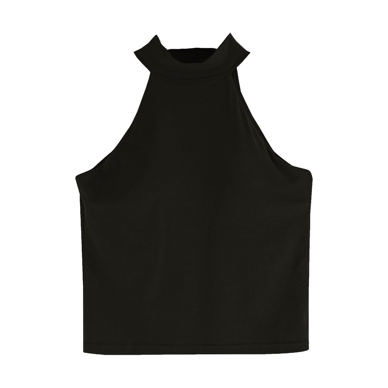 Womens Sleeveless Camisole Tank Tops High Neck Slim Fitted Blouse Summer Casual Tops Business Casual Tops for Ladies