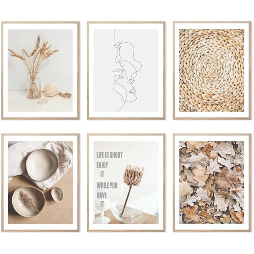 Impressions murales minimalistes boho beige 27,9x35,6