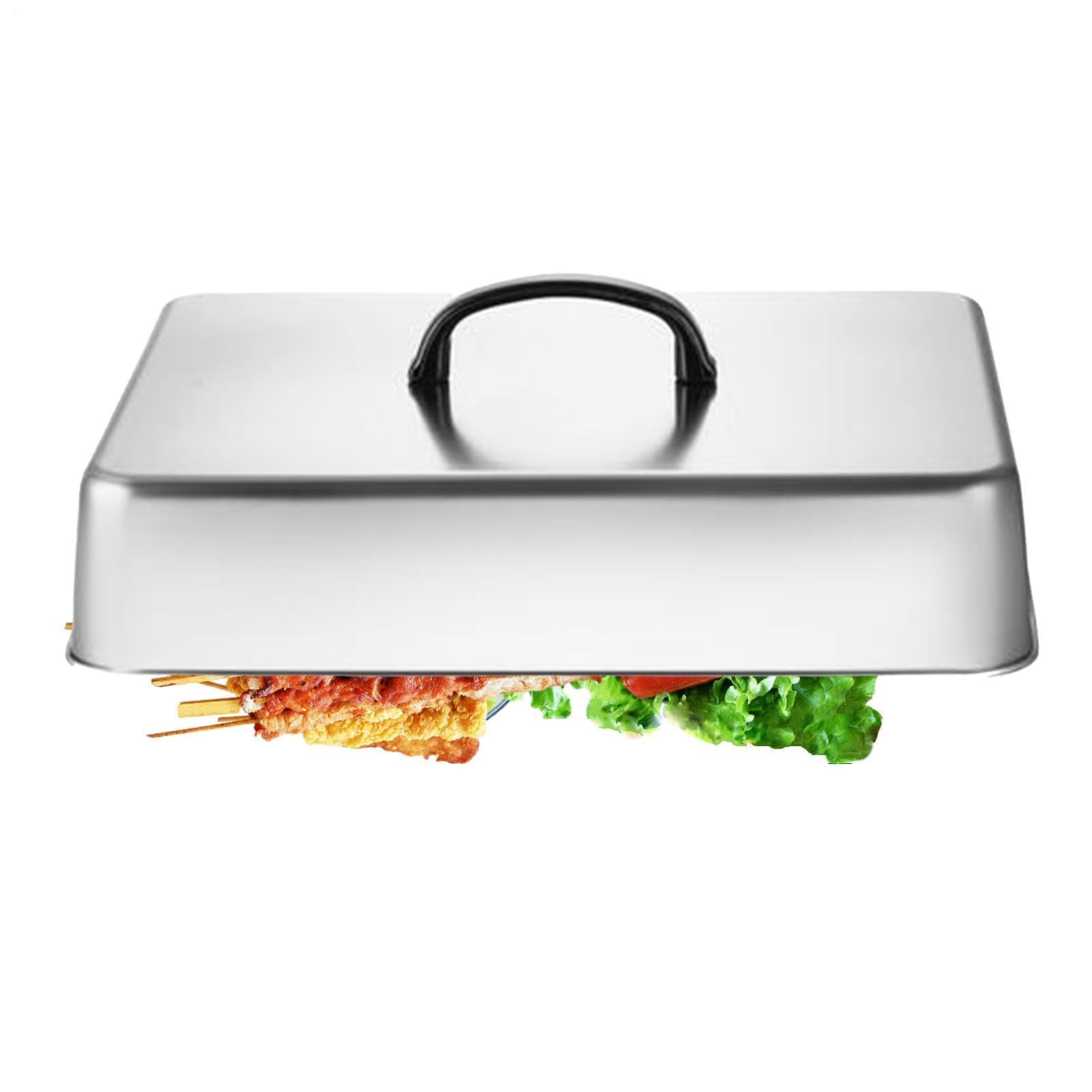 Tapa de comida a vapor rectangular de acero inoxidable de alta resistencia 1