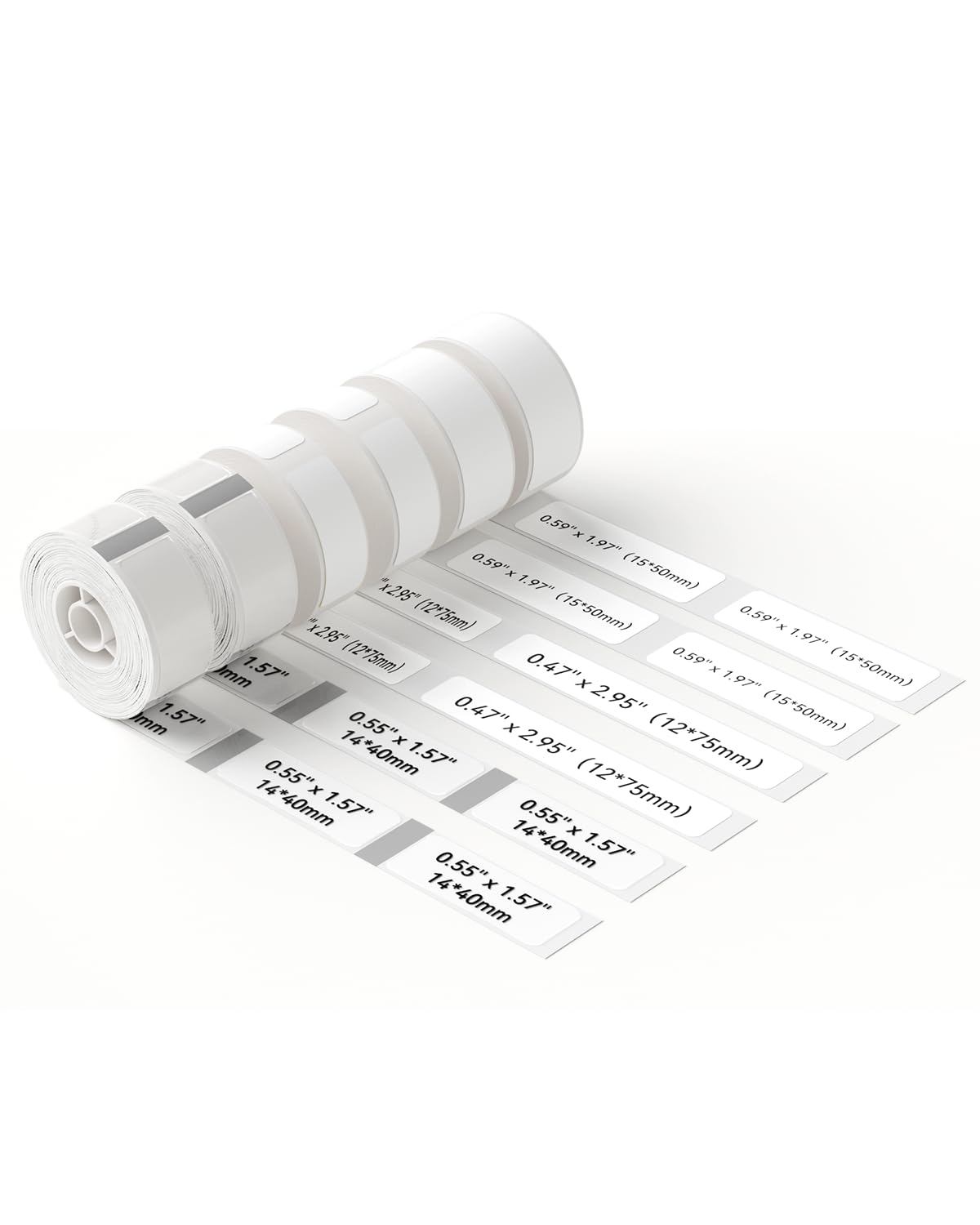 NIIMBOT D11 Label Maker Tape 6Rolls Label Paper White 0.59" X 1.97" 0.47" X 2.95" Clear 0.55" X 1.57", Compatible for NIIMBOT D11 D110 Label Printer,