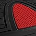 FH Group Automotive Floor Mats - Heavy-Duty Rubber Floor Mats for Cars, Universal Fit Full Set, Climaproof Floor Mats, Trimmable Floor Mats for Most Sedan, SUV, Truck Floor Mats Red