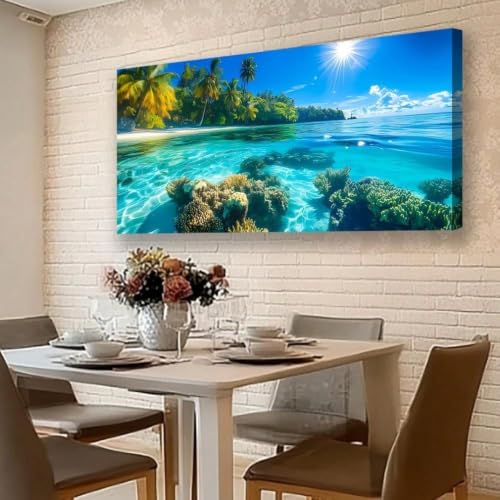 Toile murale grand format paysage insulaire tableau moderne salon bureau