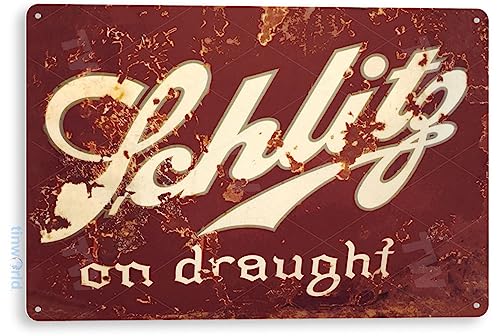 Tinworld Tin Sign: Schlitz Draugt Beer Metal Art Store Pub Brew Shop Bar Pub A602