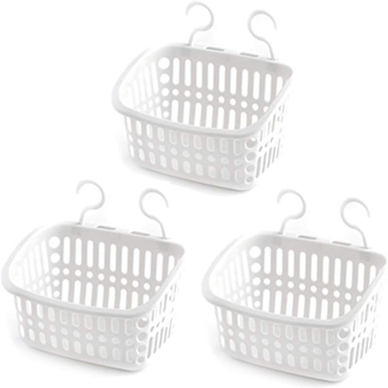 Hanging Mesh Shower Caddy With Hooks - College Dorm Bath Organizer Storage Basket
