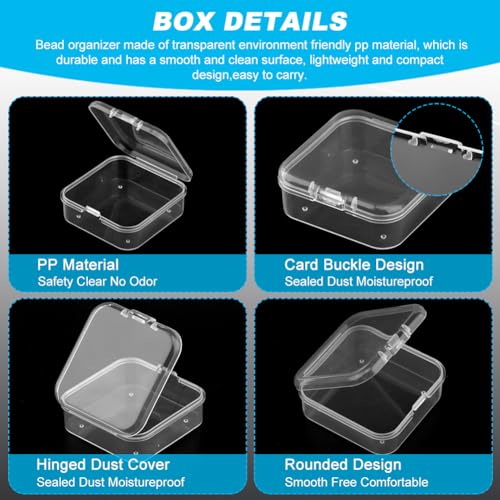 Image of Clear Plastic Bead Organizer, Bead Storage Containers with Label, 30pcs Small Storage Container Jewelry Making, Craft Supply Case with Lid, Craft Storage Box Bead Cases