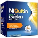 NiQuitin 4mg Nicotine Lozenges - Mint Flavour (132) - Fast, Effective Craving Relief - Stop Smoking Aids for Taking at Home Or On The Go - for Help Quitting Or Reducing Smoking