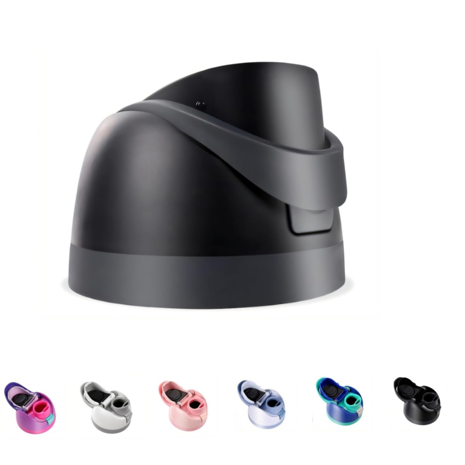 Replacement Lid for Owala Freesip, One Button Top Replacement, Leakproof BPA-Free School Kids Water Bottle Cap Replacement Compatible with Black Owala 24oz 32oz 40oz 16oz (Black)