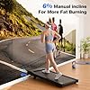 Lacuffy Walking Pad, 6% Walking Pad with Incline, No-Assembly Walking pad Treadmill with APP and Remote Control, LED Display, 2.5 HP Quiet Under Desk Treadmills, 300 lbs Capacity