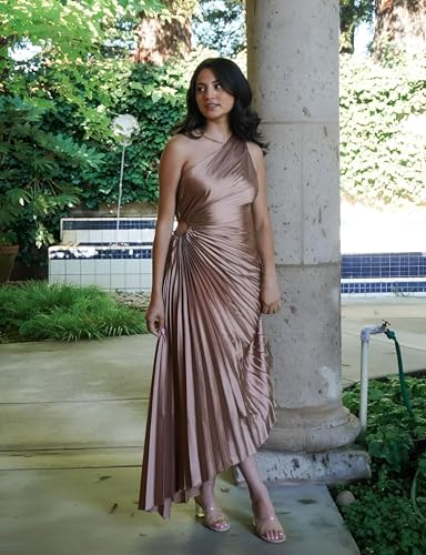 One Shoulder Pleated Bridesmaid Dresses Long for Wedding 2025 Satin A Line Cocktail Party Gowns for Women LB1774