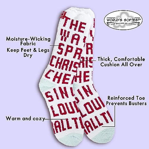 Image of World's Softest Cozy Collection Crew Socks - Smooth Multi Colors Cozy Socks - Knit Top Holiday Spirit Fashion Socks