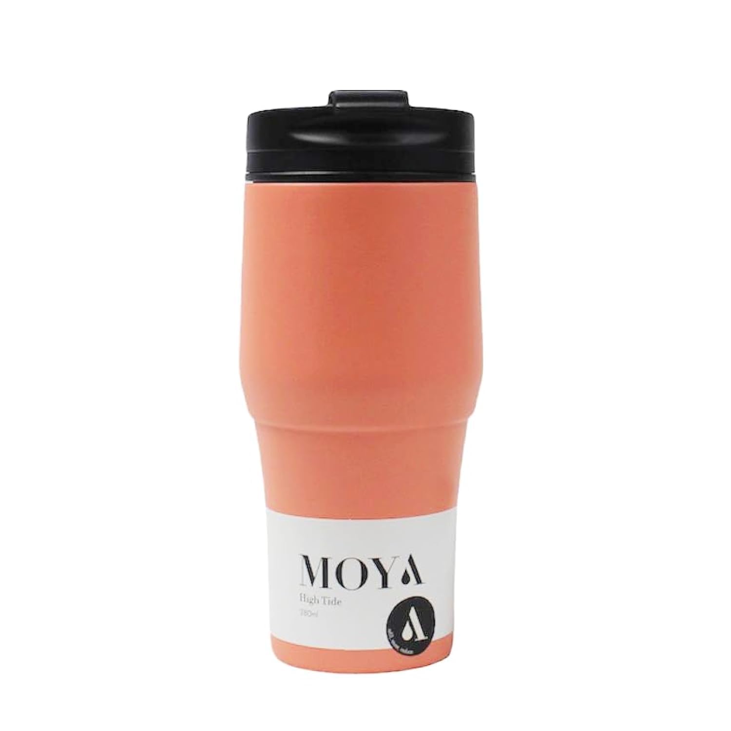Moya "High Tide" 380ml Travel Coffee Mug Black/Coral