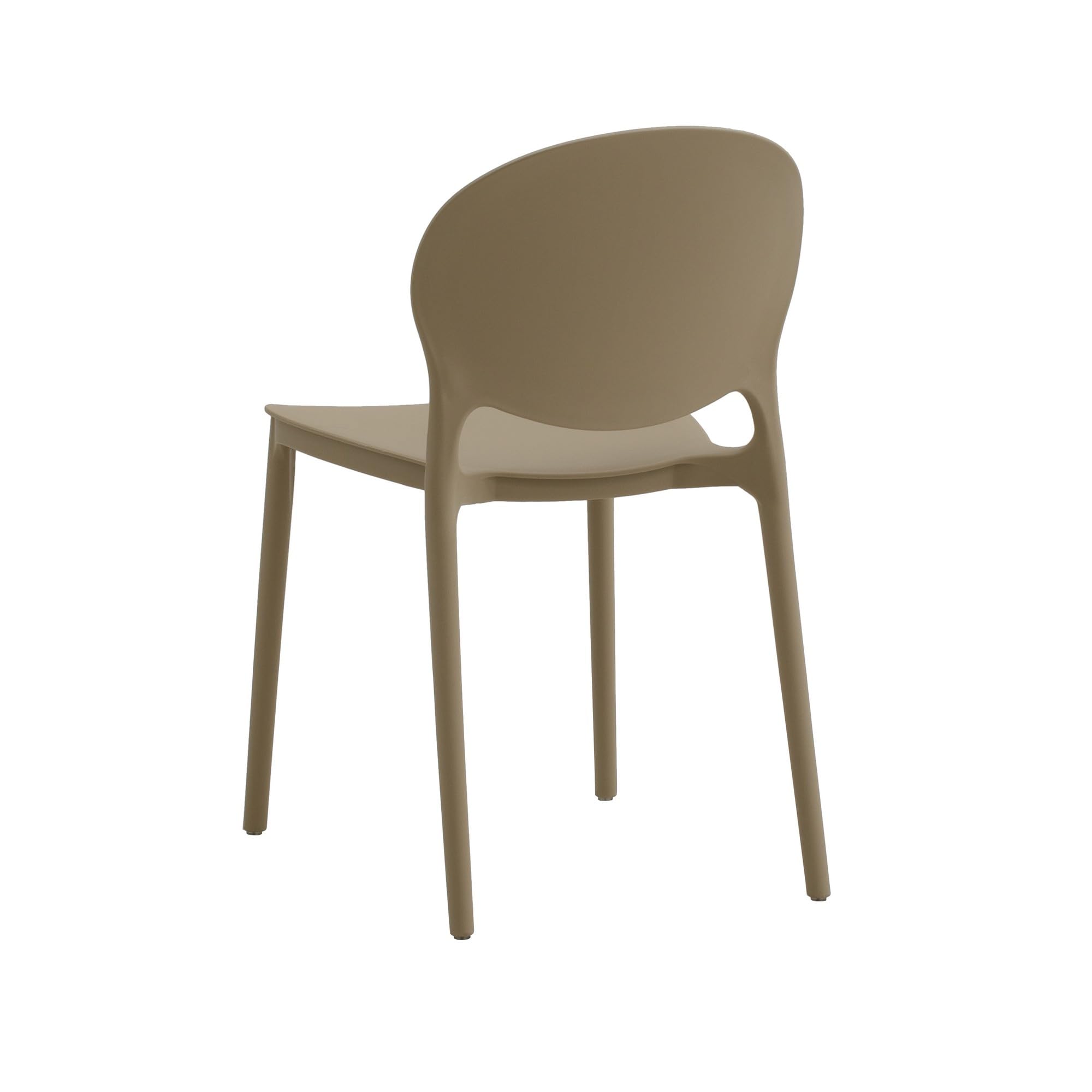 KONTE.DESIGN Set di 2 sedie SANTA CRUZ in polipropilene beige, impilabili