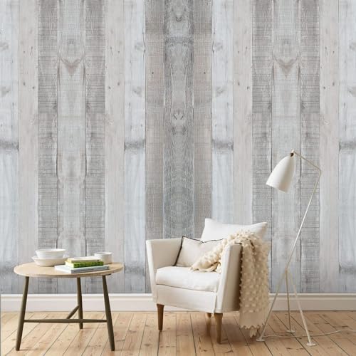 Papel tapiz de madera gris autoadhesivo para cubrir imperfecciones en muebles 4