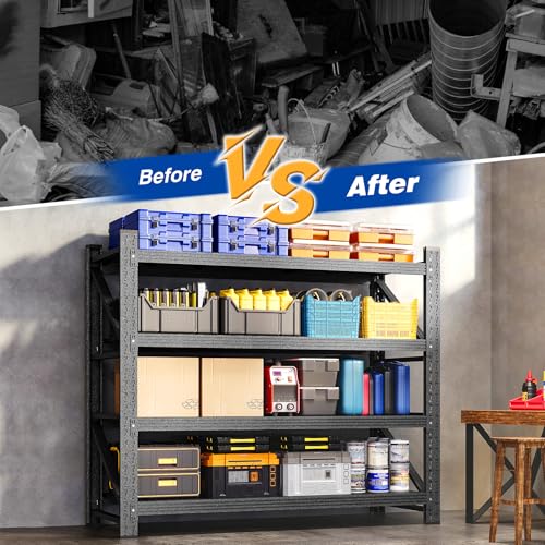 48" W Storage Shelves 3000lbs Garage Metal Shelving Heavy Duty Garage Shelves Adjustable Storage Shelves for Industrial, Factory,48" W X 24" D X 69" H - Image 6